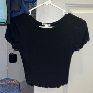 Lettuce trimmed black crop top